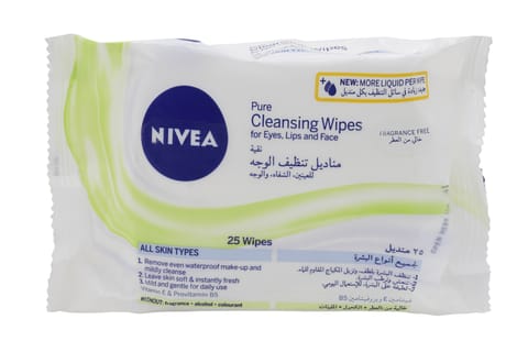 NIVEA Pure Facial Cleansing Wipes - 25 pcs