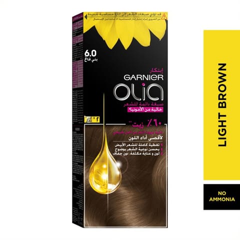 Olia, 4.0 Dark Brown, No Ammonia Permanent Haircolor, with 60% Oils