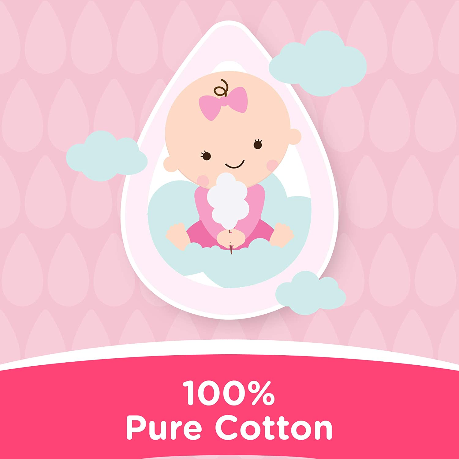 Baby Pure Pre Cut Cotton Wool  80g