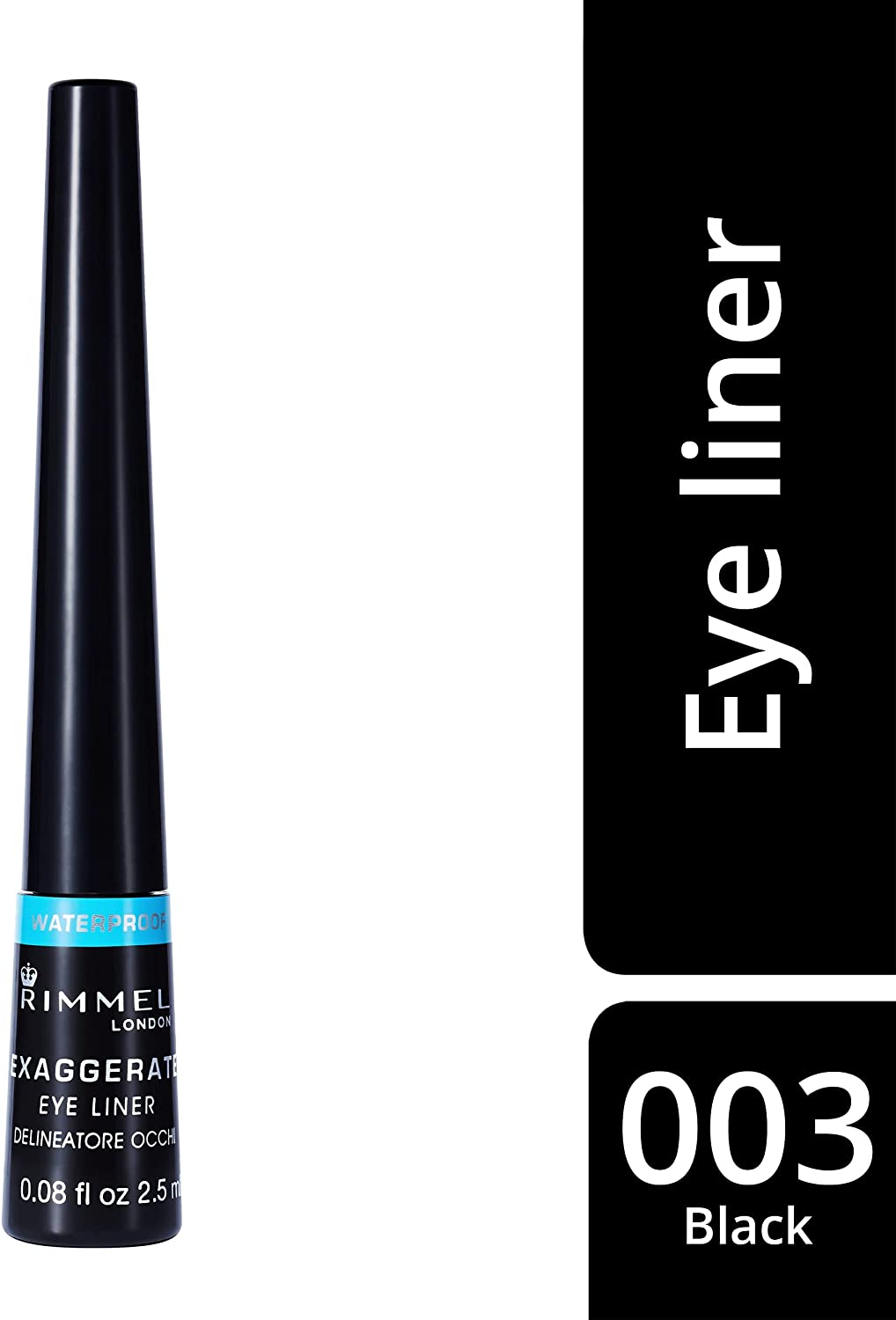 Rimmel Exaggerate Waterproof Liquid Eyeliner  003 Black