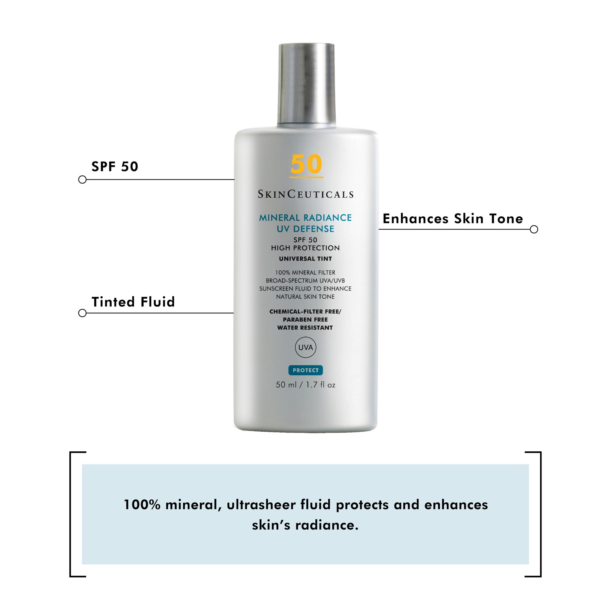 Mineral Radiance UV Defense Tinted Sunscreen for Oily Skin SPF50 50ml