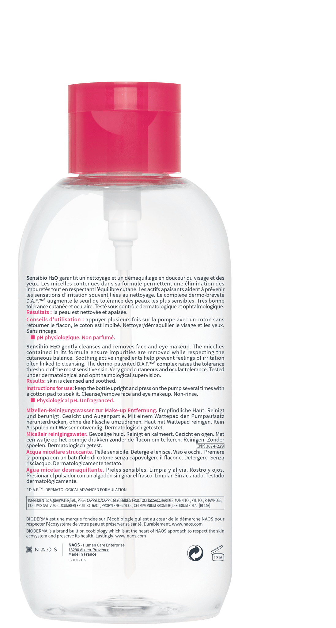 BIODERMA Sensibio H2O Sensitive 850 ml