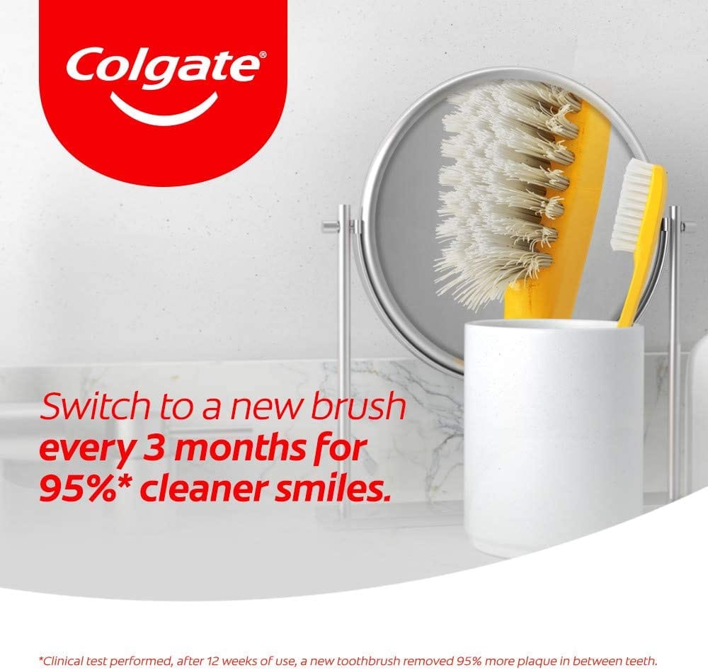 فرشاة اسنان، 3 قطع اقتصادية، لتنظيف فائق من كولجيت، الوان متنوعة , متوسط