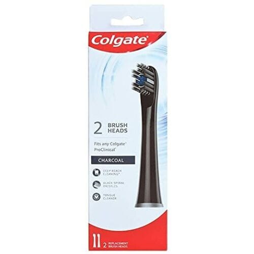 Colgate 360 Deep Clean Charcoal Toothbrush Replacement Brush Heads Sonic Battery