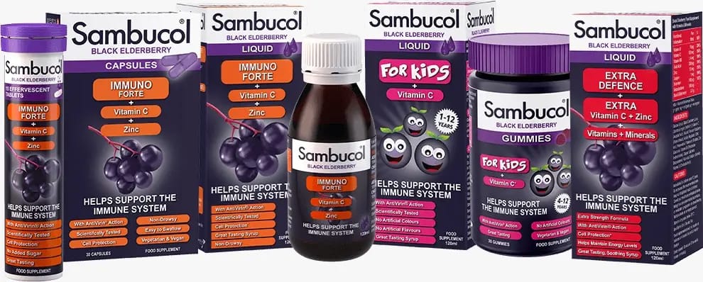 Sambucol Black Elderberry + Vitamion C & Zinc 15 Effervescent Tablets
