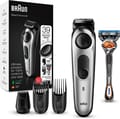 Braun BT5265 Beard Trimmer For Men, Mini Foil Shaver with Gillette ProGlide Razor, Black & Silver Metal