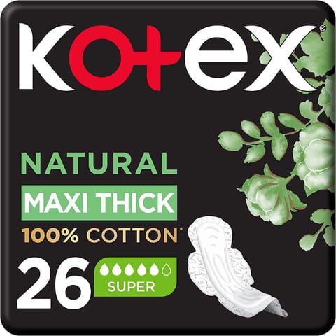 Kotex Maxi Cotton Super, 26 Sanitary Pads