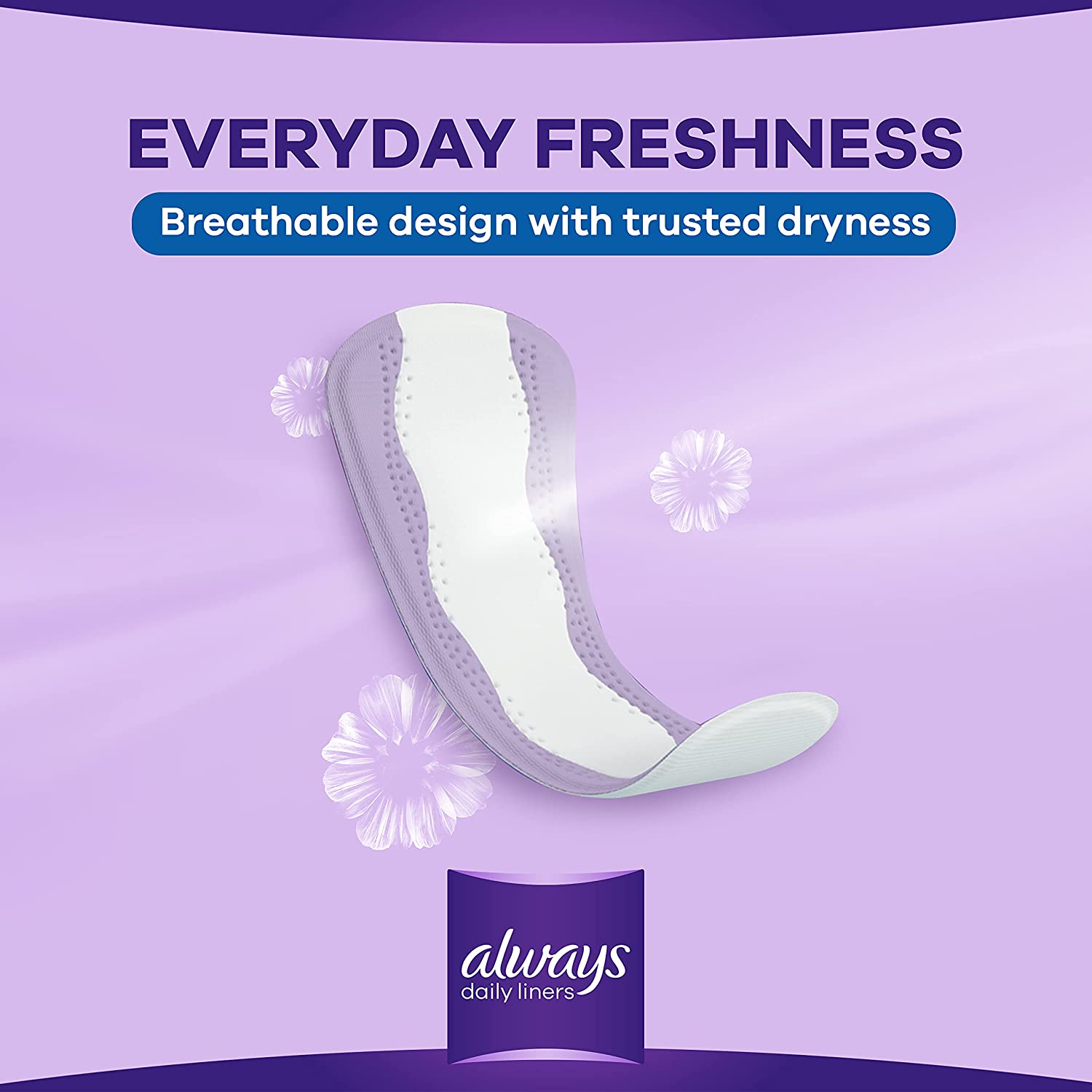 Always Daily Liners Extra Protect Pantyliners, Large, 48 Pcs