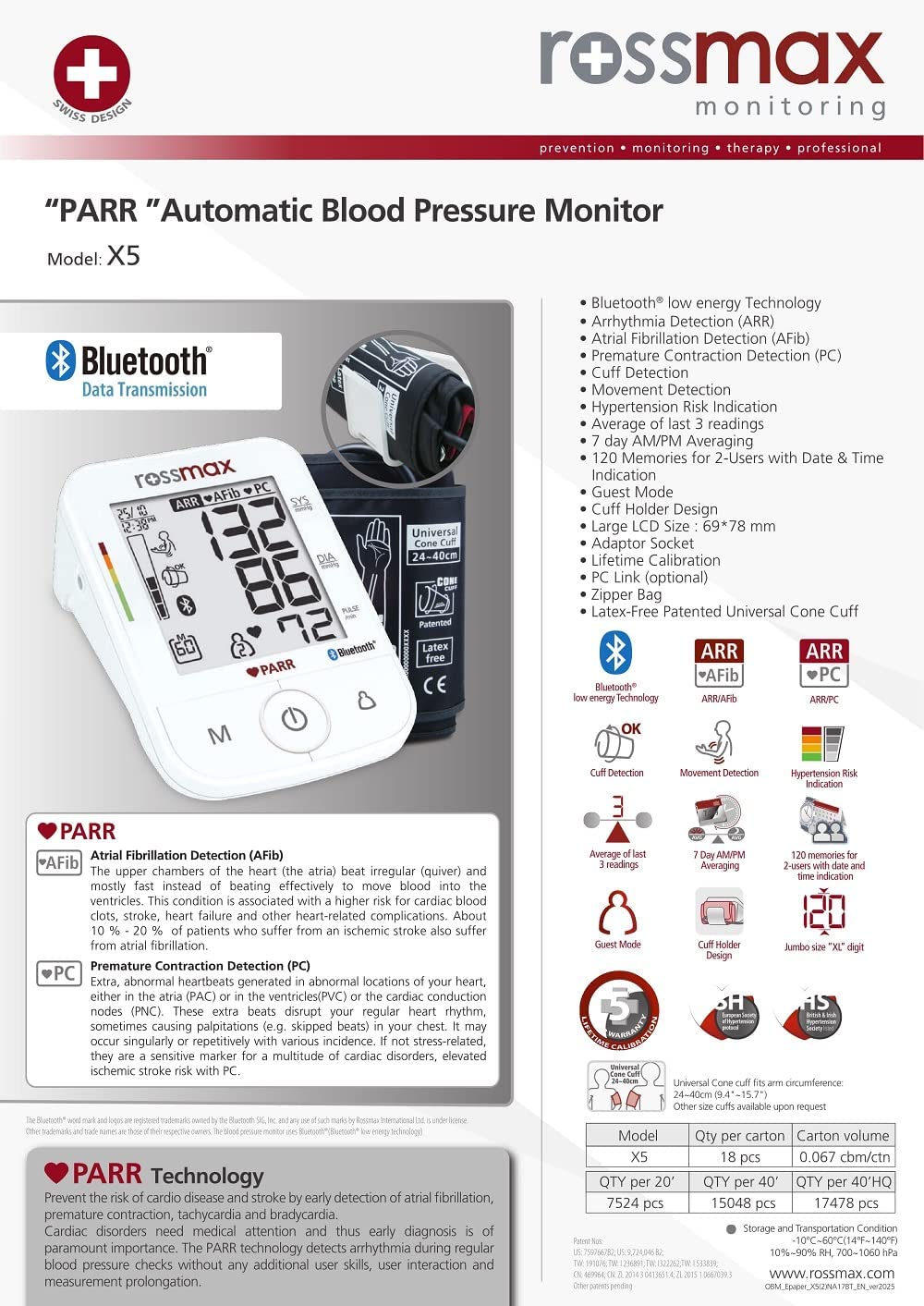 Rossmax X5-BT Blood Pressure machine