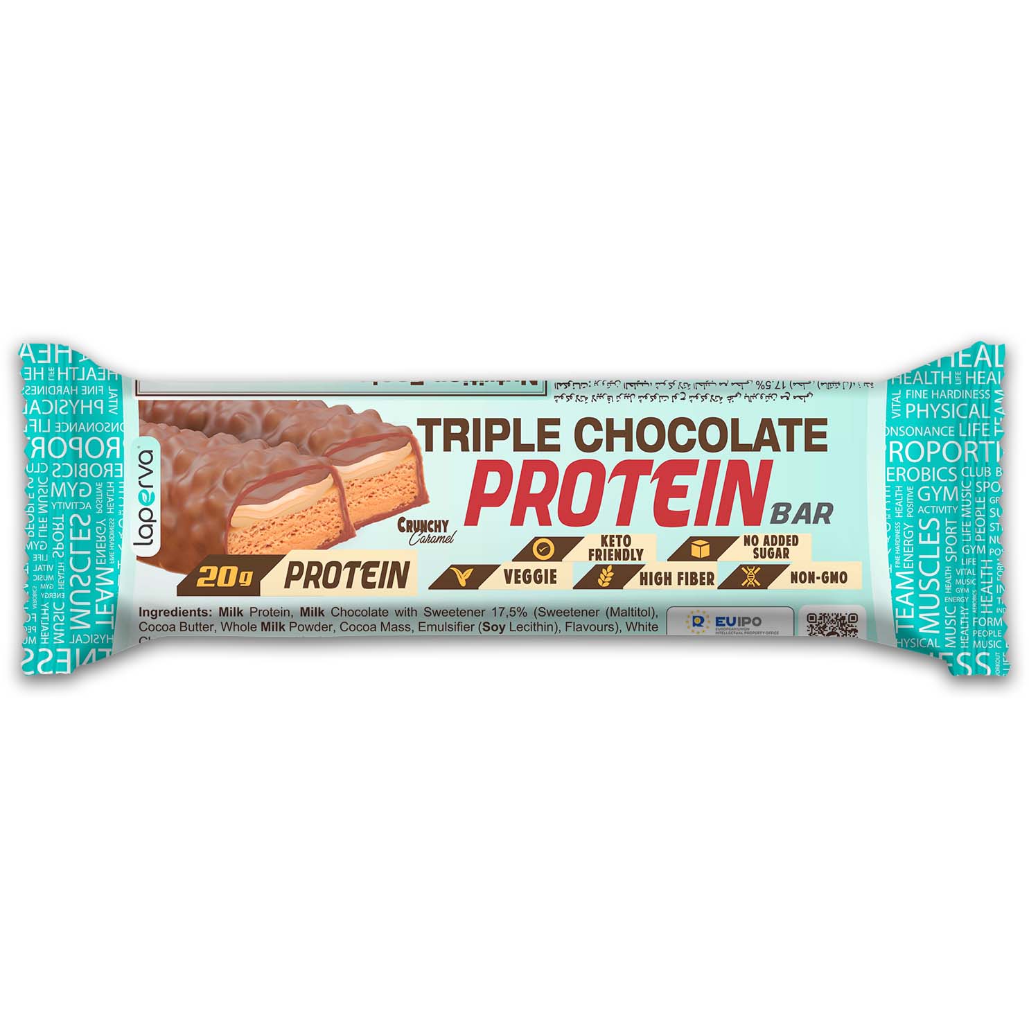 Laperva Triple Chocolate Protein Bar, Crunchy Caramel, 1 Bar