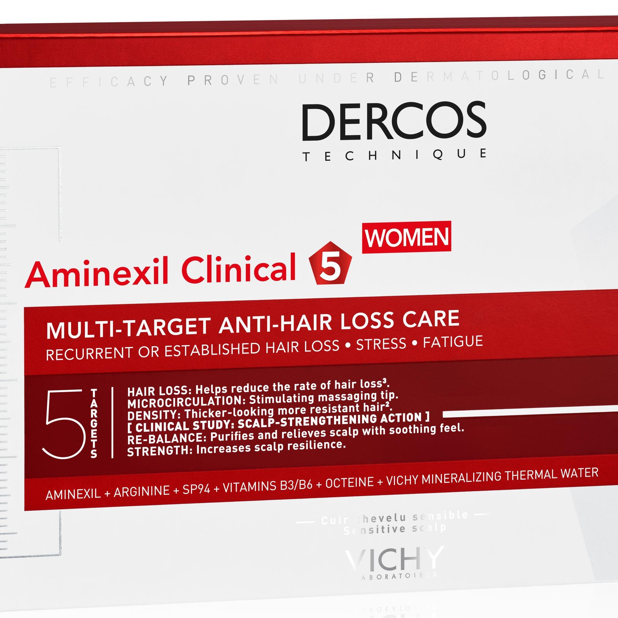 ديركوس أمينيكسيل كلينيكال 5 - للنساء للعناية ضد تساقط الشعر ٢١ x ٦ مل