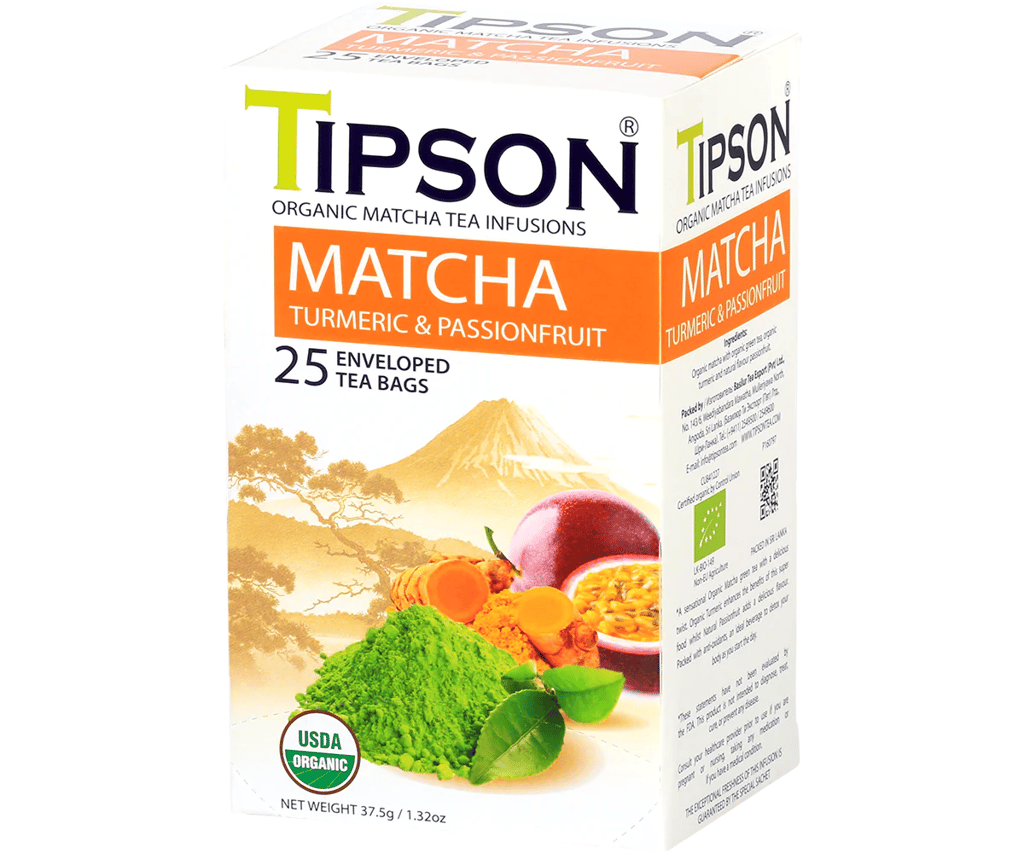 Tipson Organic Matcha Turmeric & Passionfruit 25 Bag