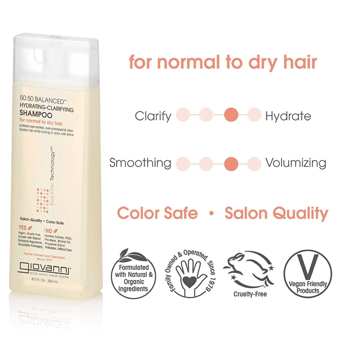 Giovanni 50:50 Balanced Hydrating Clarifying Shampoo - 250ml