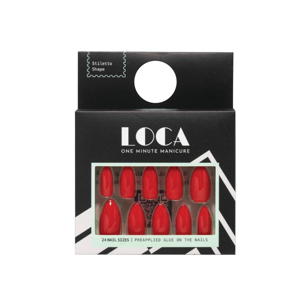 Loca Nails Stiletto Shape 10 Red