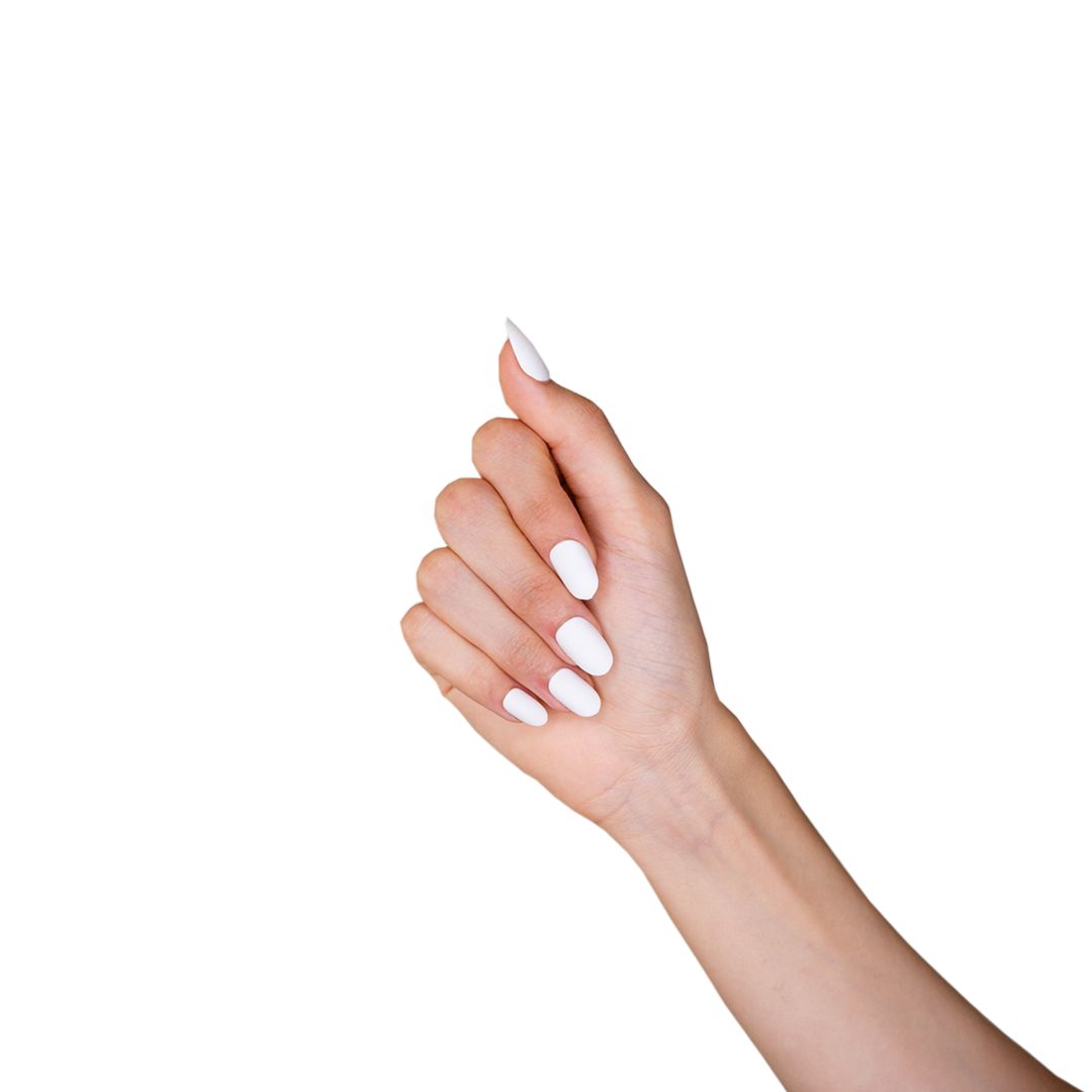 Loca Nails Oval Shape 12 White Matte