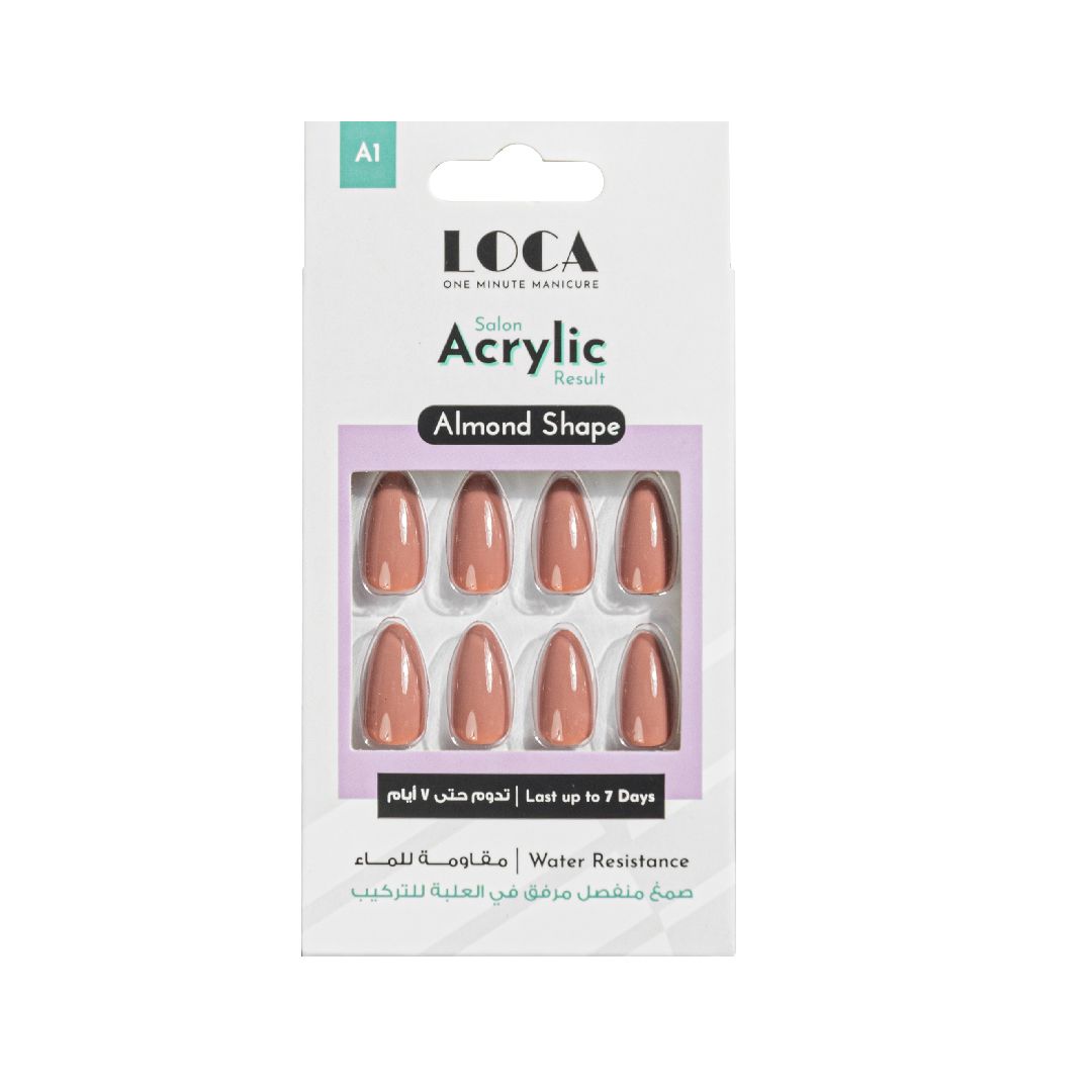 Loca Nails Acrylic Almond# A1 Nude