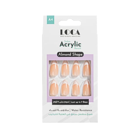 Loca Nails Acrylic Almond# A4 N/French