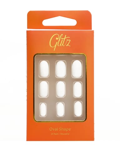 Glitz Nails Oval - 08 White