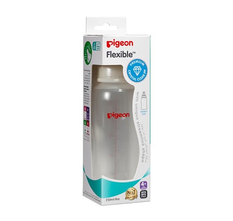 Pigeon Flexible Crystal Plastic Bottle 250 ml Blue/Pink (Star - Slim neck)