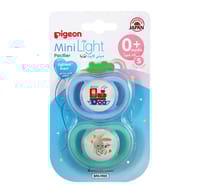 Pigeon Minilight Pacifier Double (S) Boy Train & Rabbit