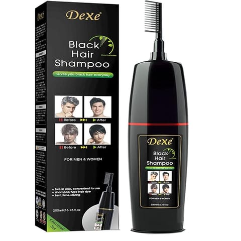 Dexe Hair Dye Shampoo With Comb Black