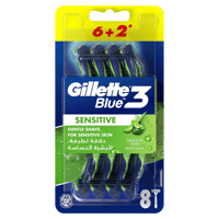 GILLETTE 648 BLUE3 SENSITIVE 6+2CT MEA