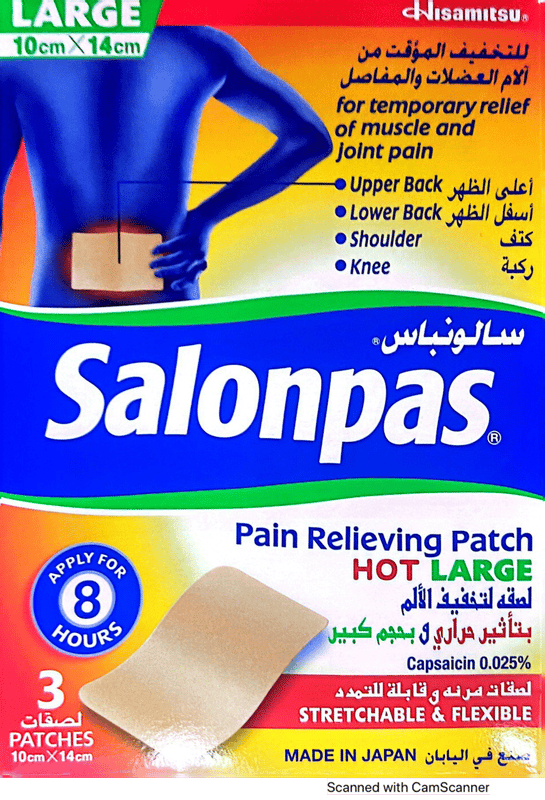 Salonpas Pain Relieving patches hot large (3) 10cm*14cm