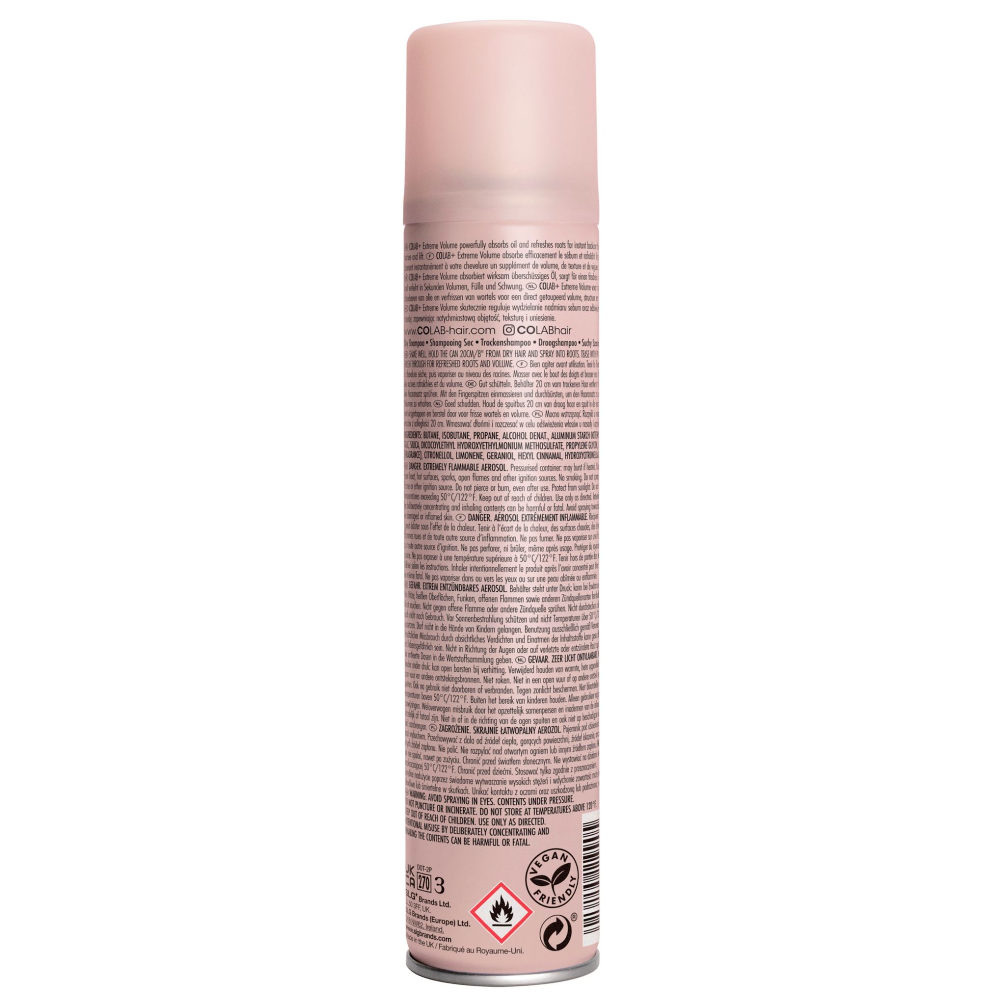 COLAB DRY SHAMPOO INVISIBLE EXTREME VOLUME FRAGRANCE 200 ML