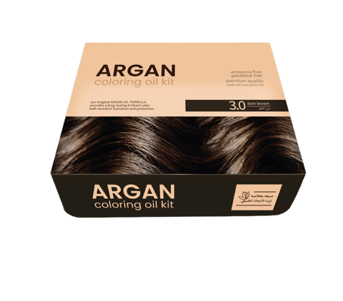 ARGAN  HAIR COLORING OIL KIT / Dark Brown 3.0