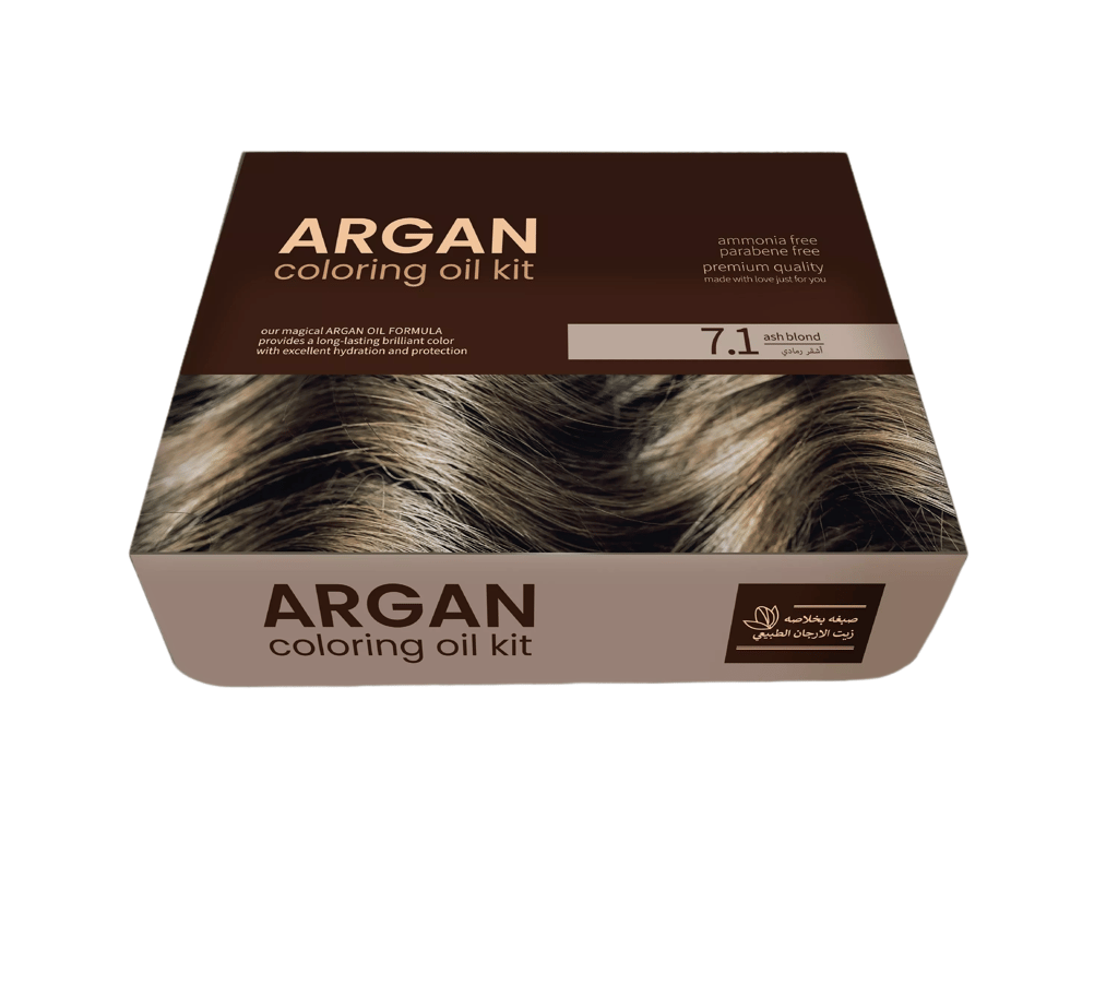 ARGAN  HAIR COLORING OIL KIT / 7.1 ASH BLOND