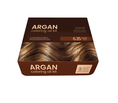 ARGAN  HAIR COLORING OIL KIT / Caramel 6.35