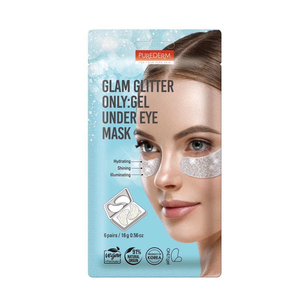 Purederm p/d glam glitter only gel under eye mask 6 pairs