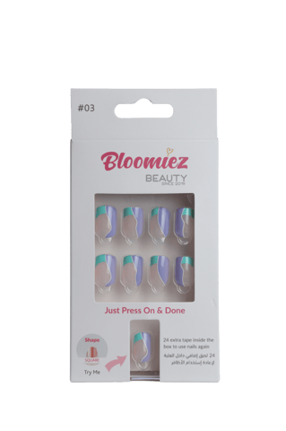 Bloomiez Nails# 03 Square Purple Teffany
