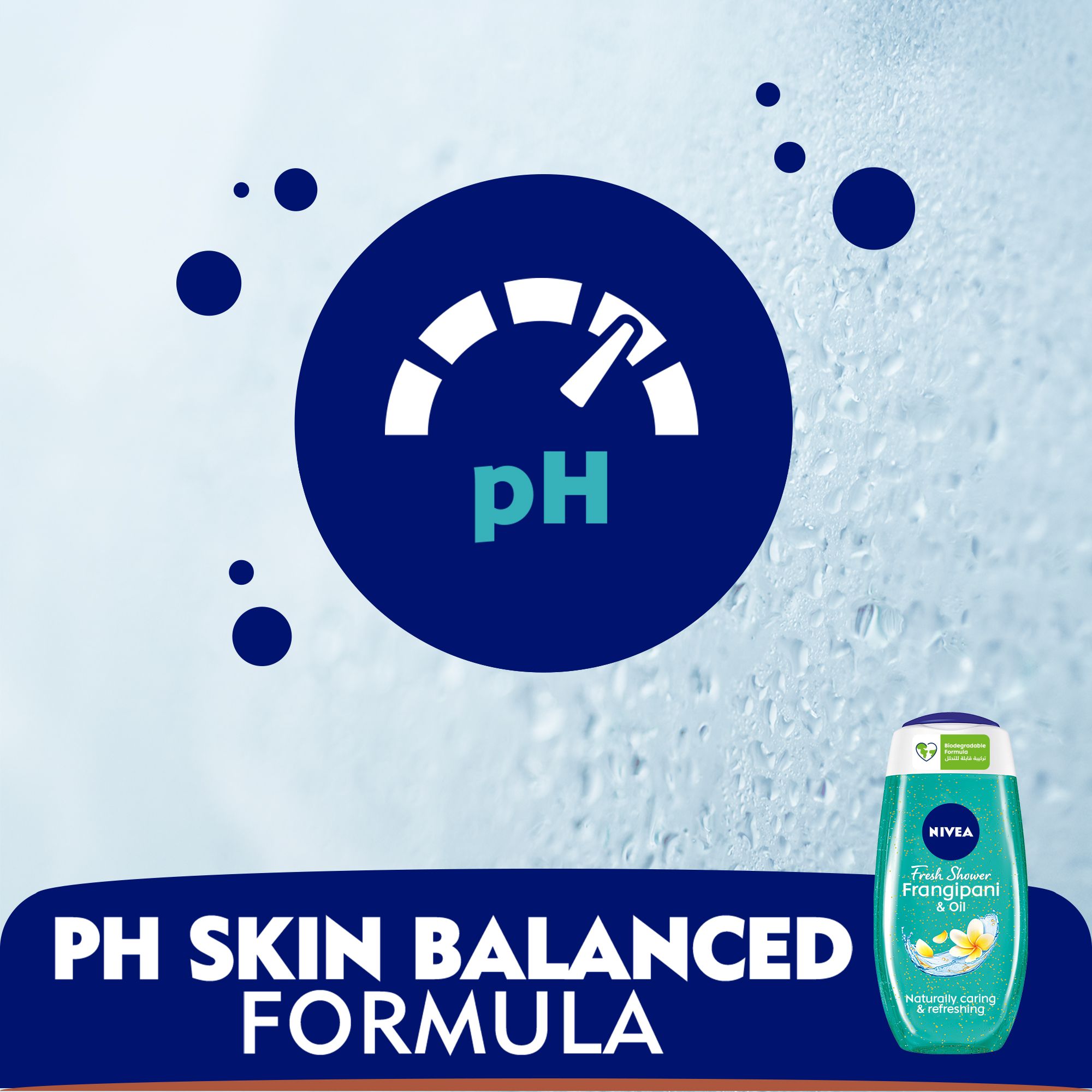 Shower Gel Body Wash, Frangipani & Oil Caring Oil Pearls Frangipani Scent, 250ml