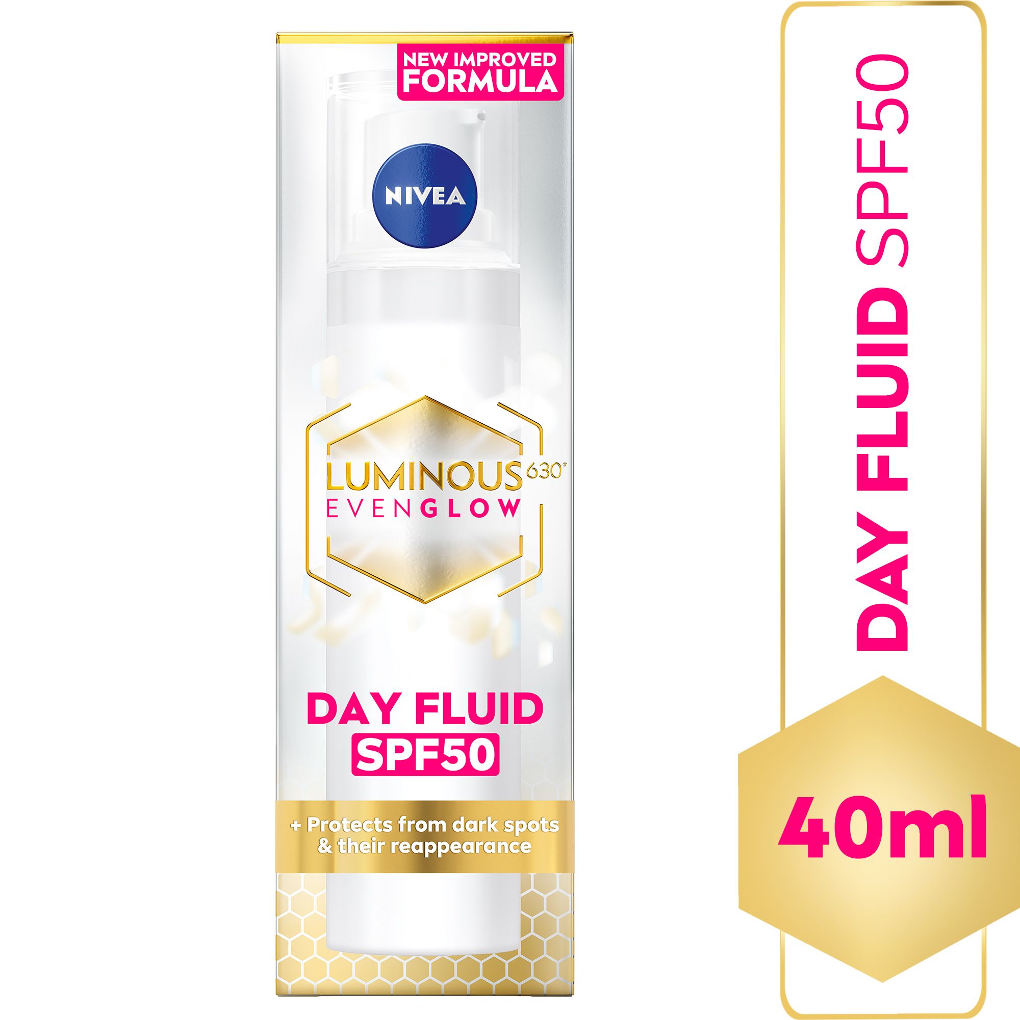 LUMINOUS630 EVEN GLOW Face Day Fluid SPF 50, Spot Darkening Protection, 40ml