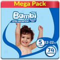 BAMBI Baby Diapers Jumbo,X-Large 74 Diapers