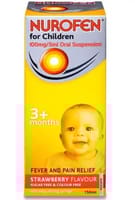 Nurofen Paed Susp Strawberry 150Ml