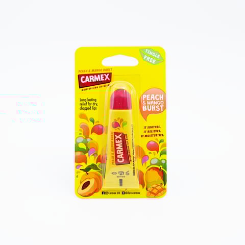 Carmex Peach & Mango Lip Balm In Tube 10 Gm