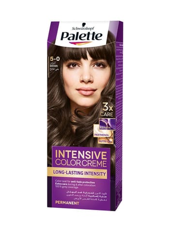 Palette Intensive Color Creme Hair Color 5-0 Light Brown