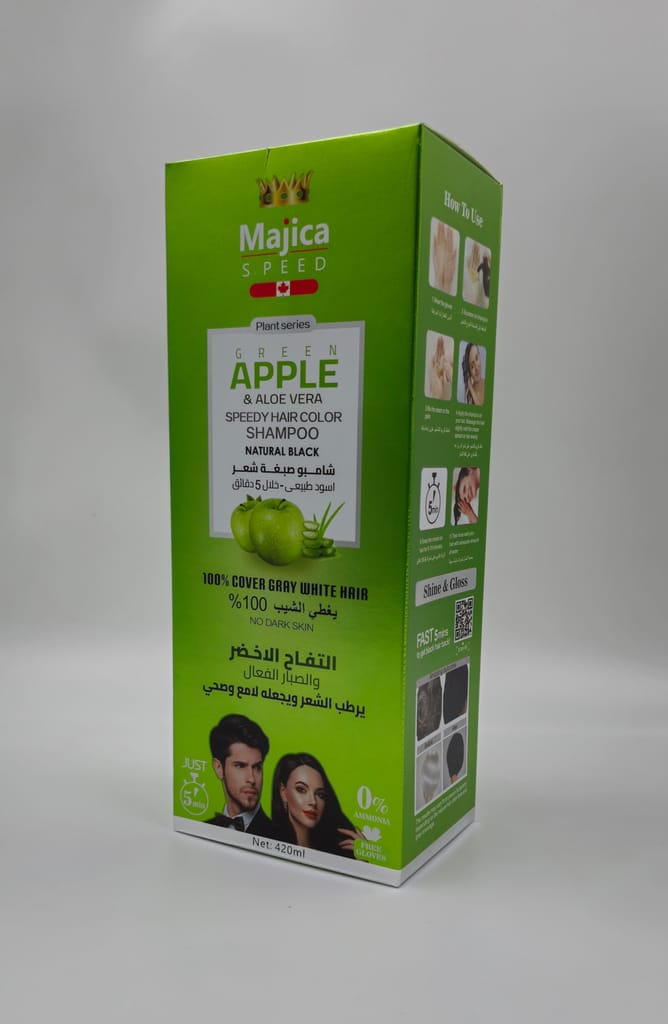 MAJICA GREEN APPLE HAIR COLOR SHAMPOO BLACK 420ML