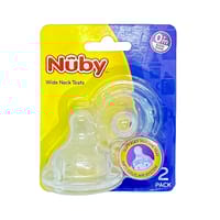 Nuby Nipple Wide Neck Slow Flow 2 Pcs