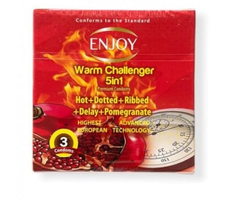 Enjoy Warm Pomegrante Condoms 3Pcs
