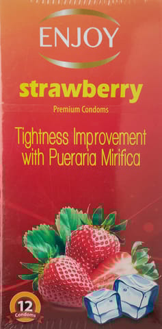 Enjoy Strawberry Premium Condoms 12Pcs