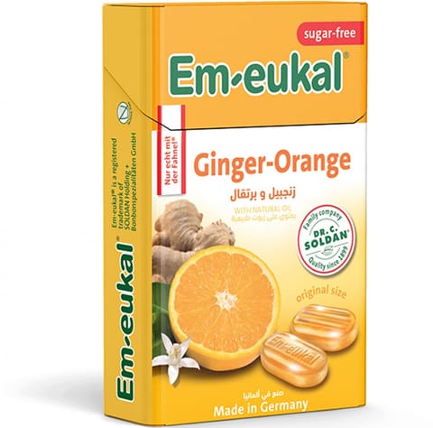 Em Eukal Ginger-Orange Lozenges 50 Gm