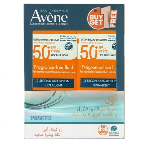 Avene Sun Block Fluid SPF50+ 50ml (1+1)