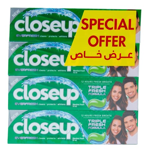 Closeup TP Menthol Fresh Green 4x75ml