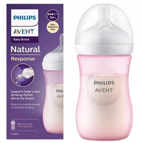 Avent Natural Feeding Bottle Pink 125 Ml