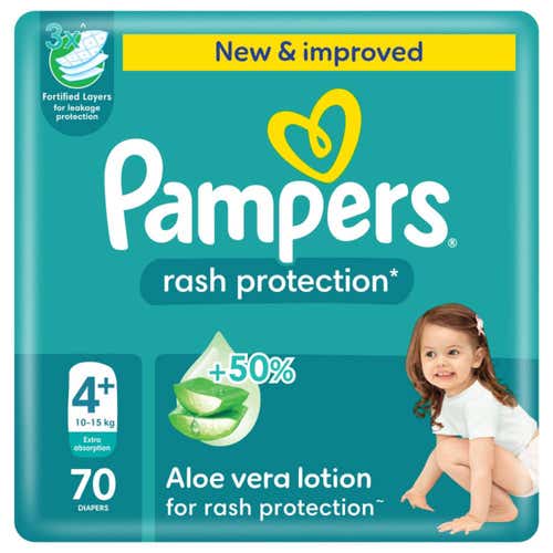 Pampers No-4+ Large Plus Mega Pack 2x70