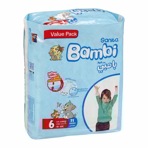 Bambi Baby Diapers Jumbo Size 6 21Pc