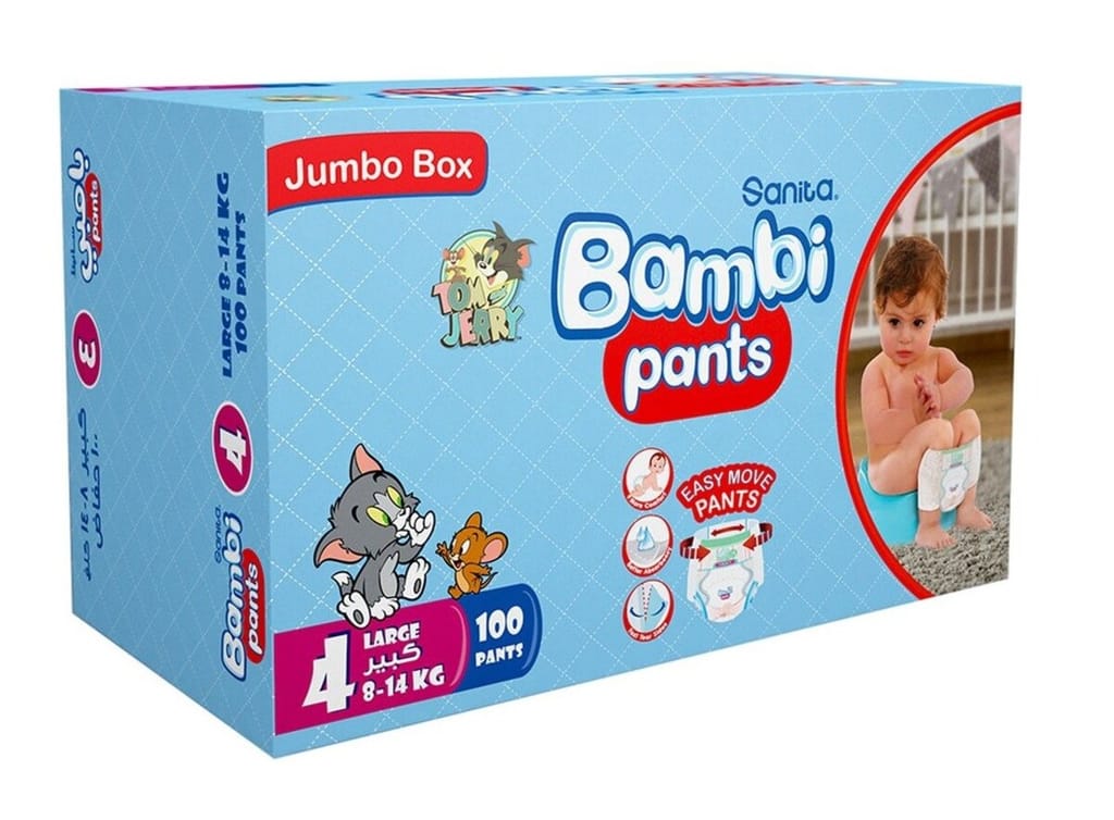 Bambi Pants LG Jumbo Box 100 1P Gre